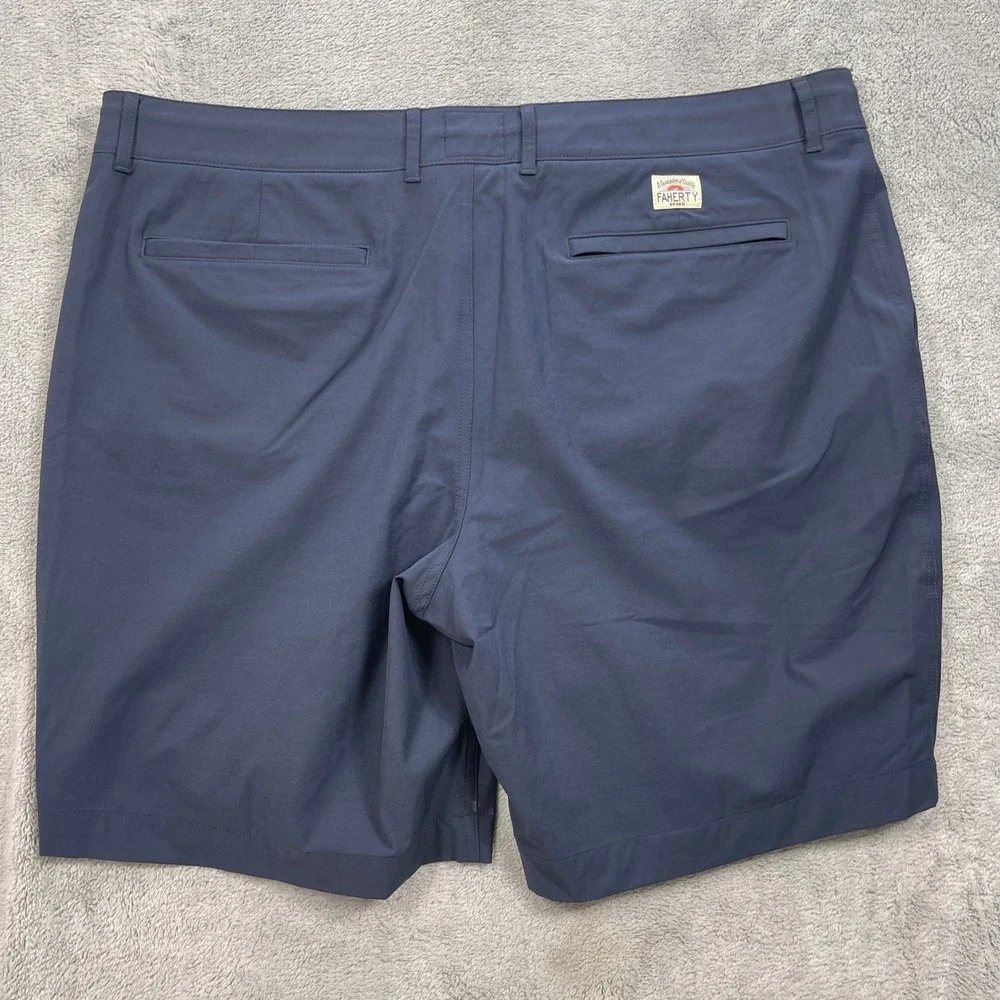 Faherty All Day Shorts Mens 42 Navy Blue Hybrid Swim Performance Stretch